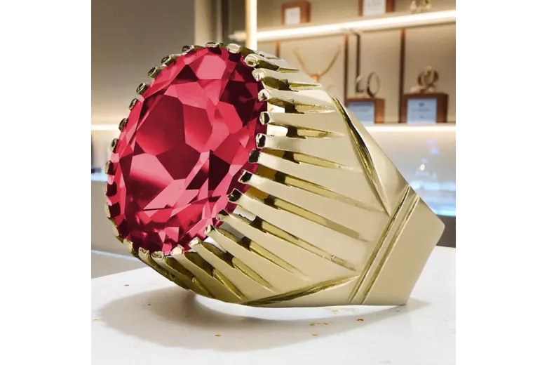  Vintage craft Rubín 14k žlté zlato vrc048y